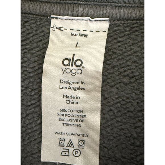 Alo Yoga Full-Zip Hoodie Jacket For Men Size L Cotton Blend Dark Gray Casual Wea - Picture 2 of 7